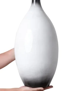 Wazon dekoracyjny BAEZA Ceramika 46 cm Biały