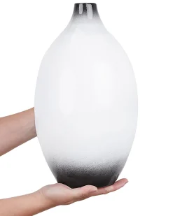Wazon dekoracyjny BAEZA Ceramika 36 cm Biały
