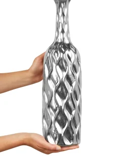 Wazon dekoracyjny BASSANIA Kamionka 45 cm Srebrny