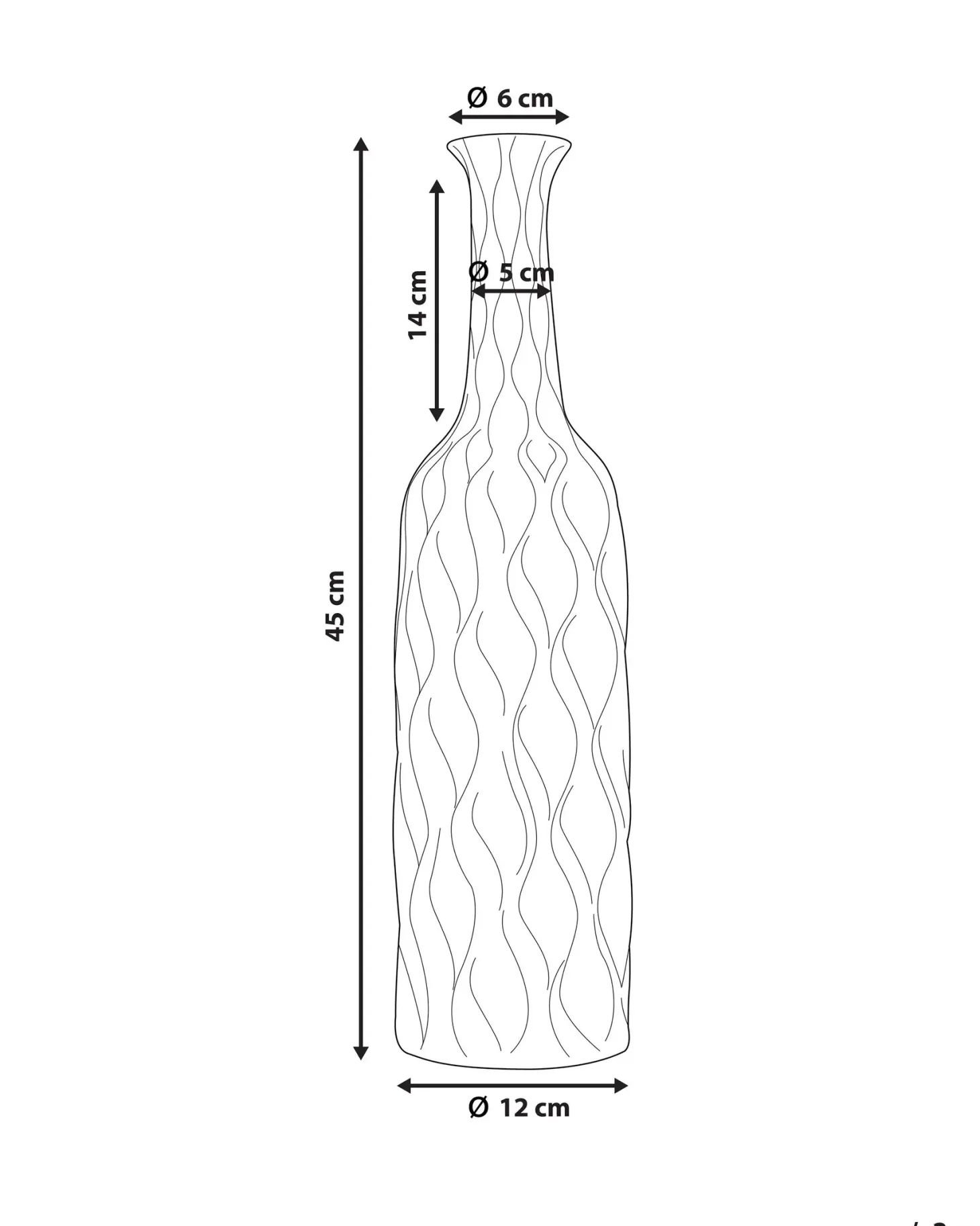 Wazon dekoracyjny BASSANIA Kamionka 45 cm Srebrny