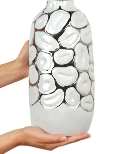Wazon dekoracyjny CENABUM Kamionka 34 cm Biały