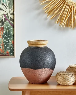 Wazon dekoracyjny DAULIS Ceramika 31 cm Czarny