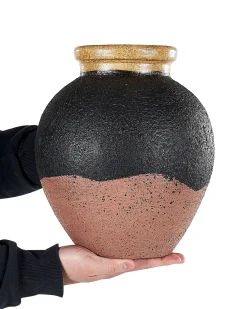 Wazon dekoracyjny DAULIS Ceramika 31 cm Czarny
