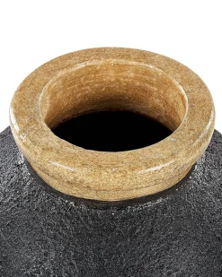 Wazon dekoracyjny DAULIS Ceramika 31 cm Czarny