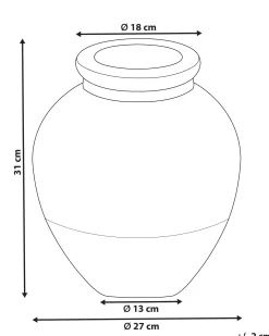 Wazon dekoracyjny DAULIS Ceramika 31 cm Czarny