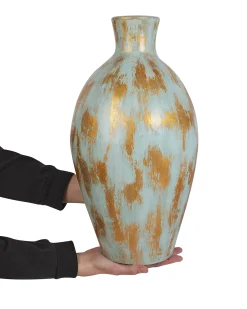 Wazon dekoracyjny DIKAJA Ceramika 45 cm Niebieski