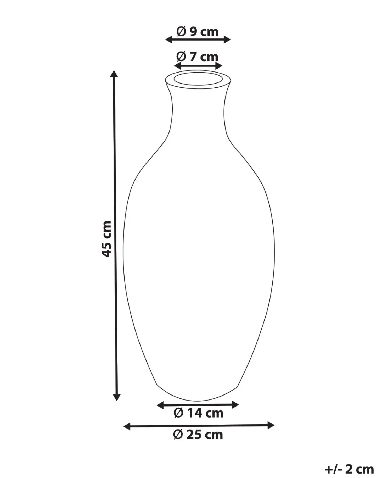Wazon dekoracyjny DIKAJA Ceramika 45 cm Niebieski