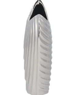 Wazon dekoracyjny ECETRA Kamionka 26 cm Srebrny