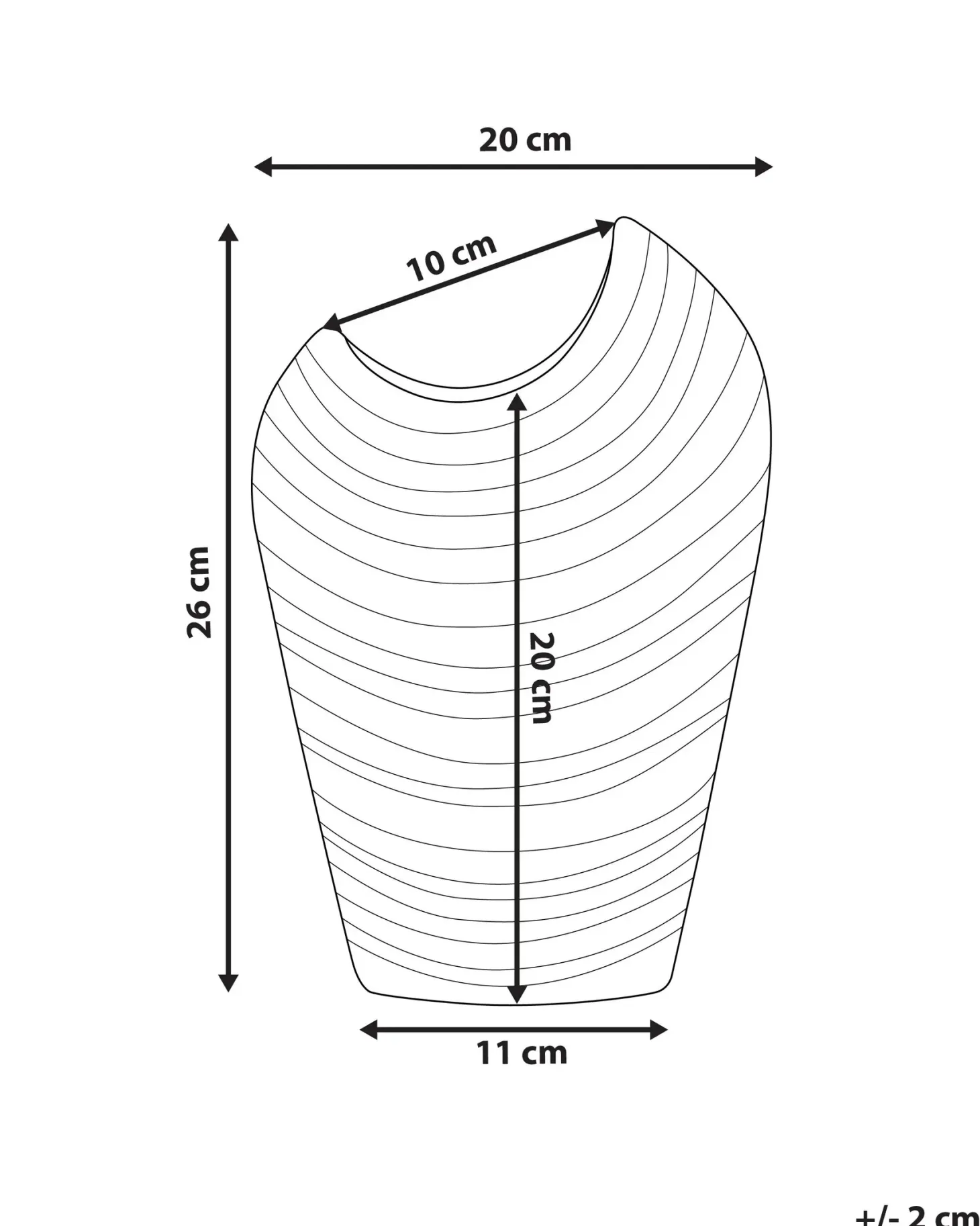 Wazon dekoracyjny ECETRA Kamionka 26 cm Srebrny