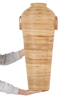 Wazon dekoracyjny ELATIA Rattan 70 cm Naturalny