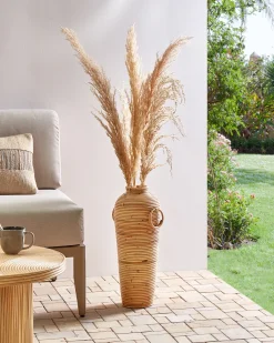 Wazon dekoracyjny ELATIA Rattan 50 cm Naturalny