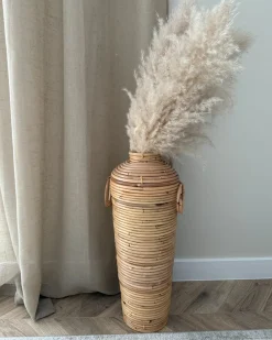 Wazon dekoracyjny ELATIA Rattan 50 cm Naturalny