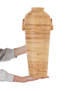 Wazon dekoracyjny ELATIA Rattan 50 cm Naturalny