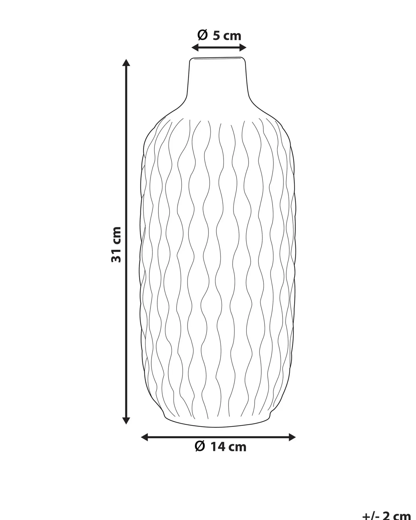 Wazon dekoracyjny EMAR Kamionka 31 cm Biały