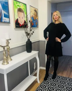 Wazon dekoracyjny EMAR Kamionka 31 cm Czarny