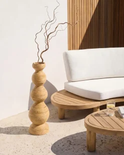 Wazon dekoracyjny GERACE Rattan 70 cm Naturalny