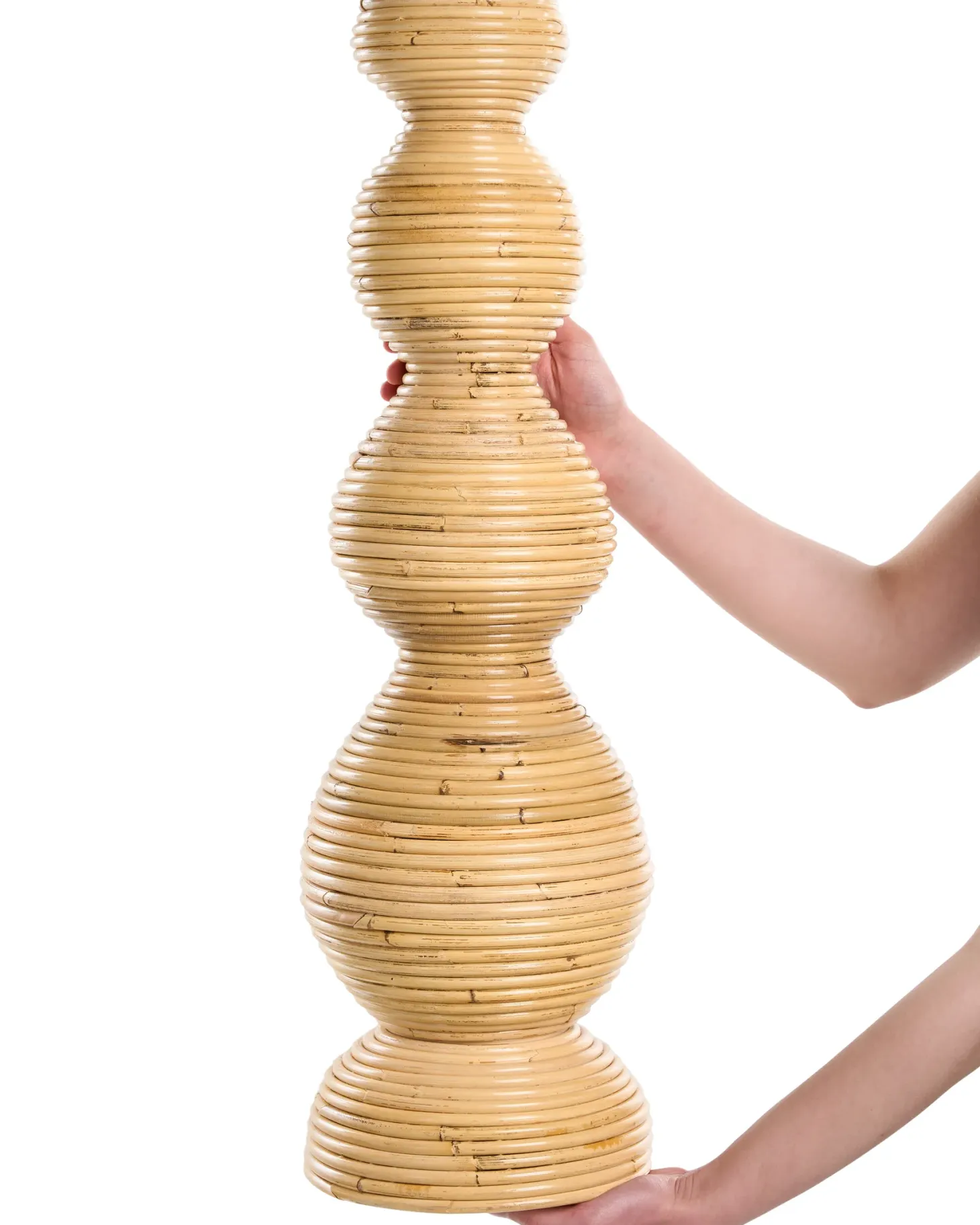 Wazon dekoracyjny GERACE Rattan 70 cm Naturalny