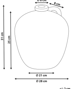 Wazon dekoracyjny IPOH Ceramika 30 cm Złamana biel
