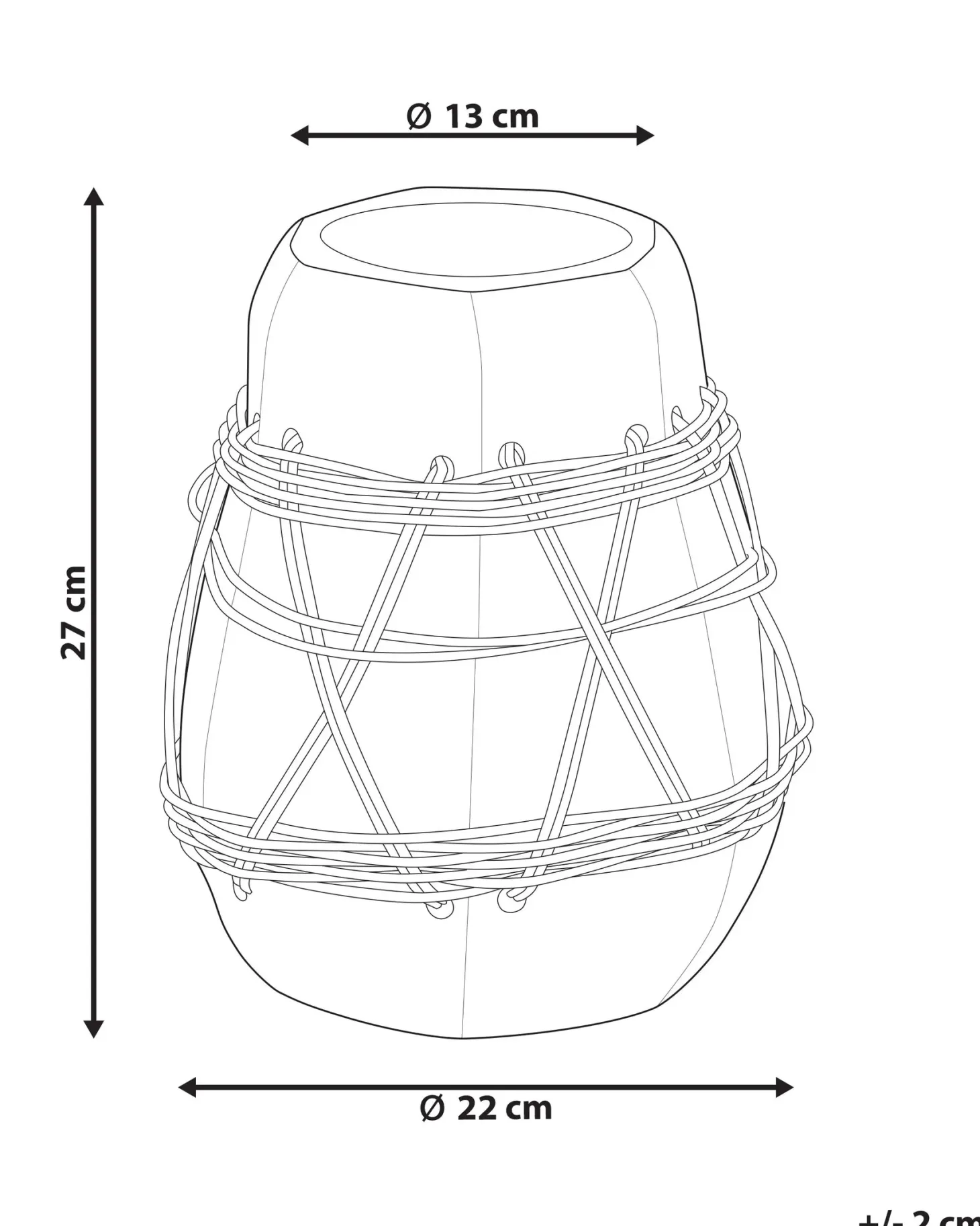 Wazon dekoracyjny KAMERING Ceramika 27 cm Niebieski