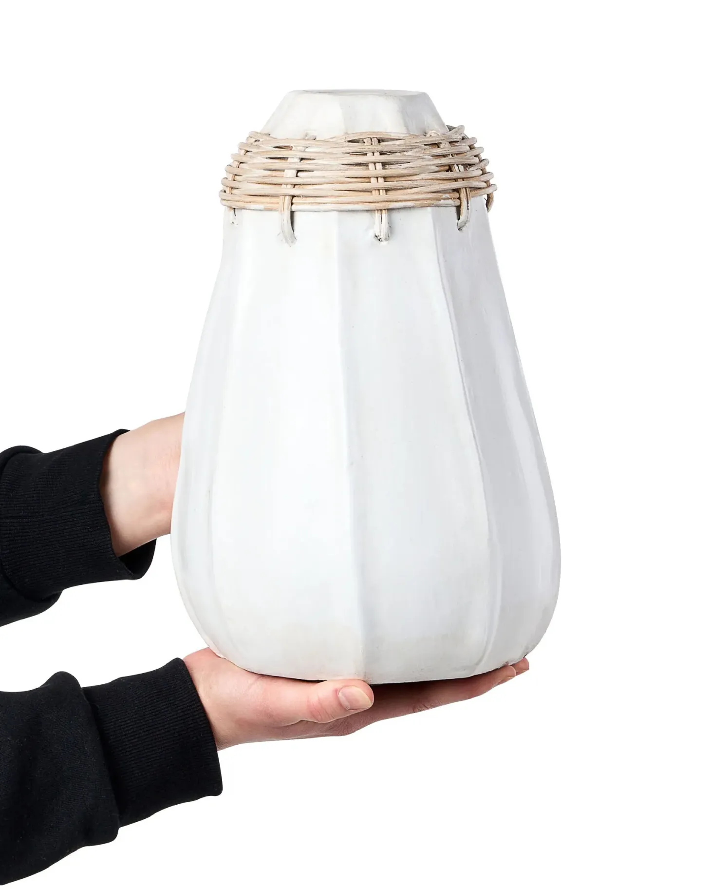 Wazon dekoracyjny KAMPAR Ceramika 30 cm Biały