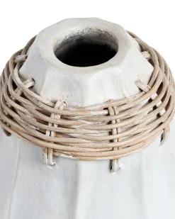 Wazon dekoracyjny KAMPAR Ceramika 30 cm Biały