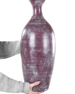 Wazon dekoracyjny KARDIA Ceramika 57 cm Brązowy