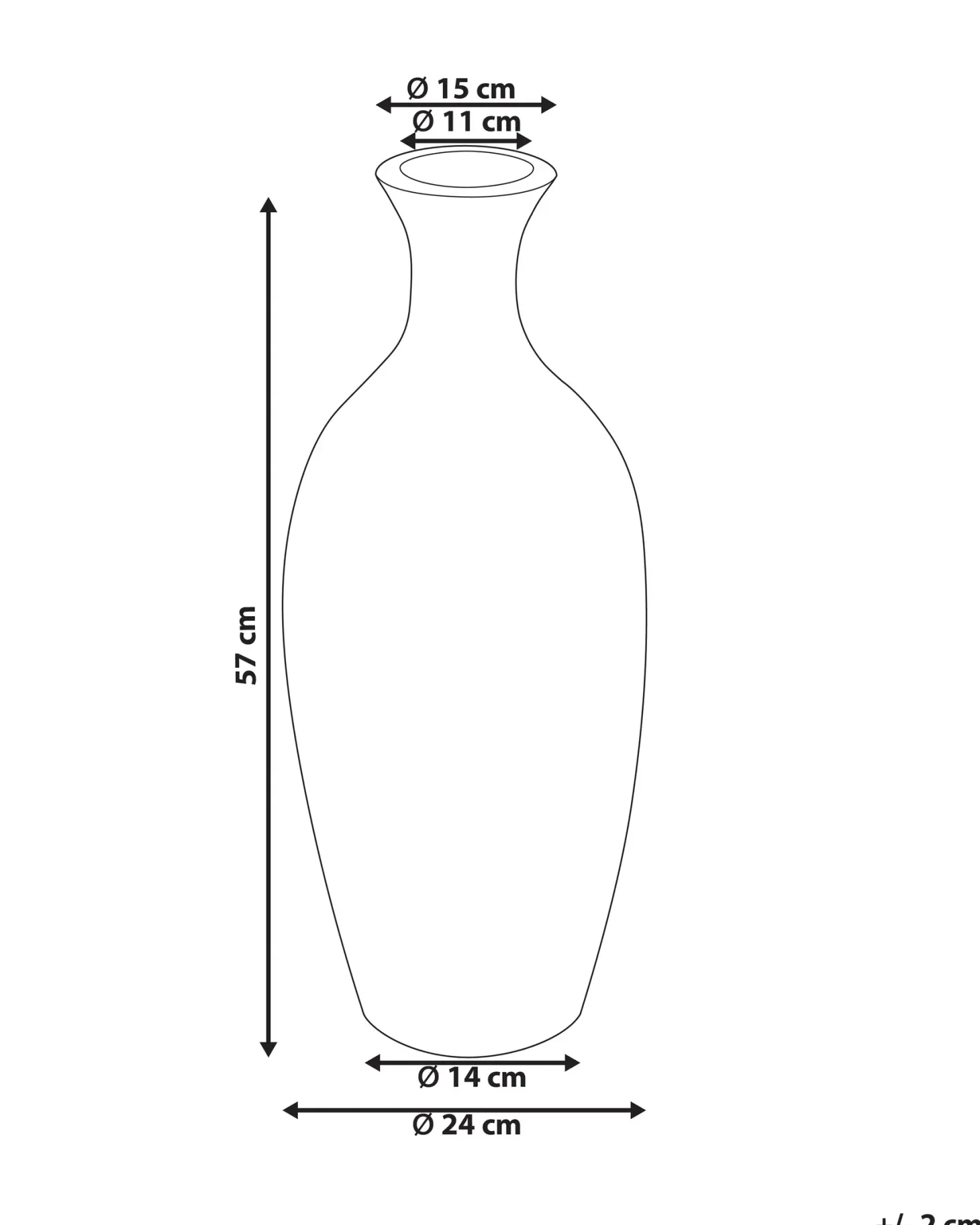 Wazon dekoracyjny KARDIA Ceramika 57 cm Brązowy