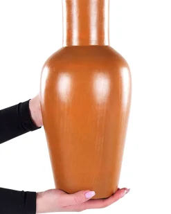 Wazon dekoracyjny KARFI Ceramika 37 cm Pomarańczowy