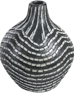 Wazon dekoracyjny KUALU Ceramika 35 cm Czarny