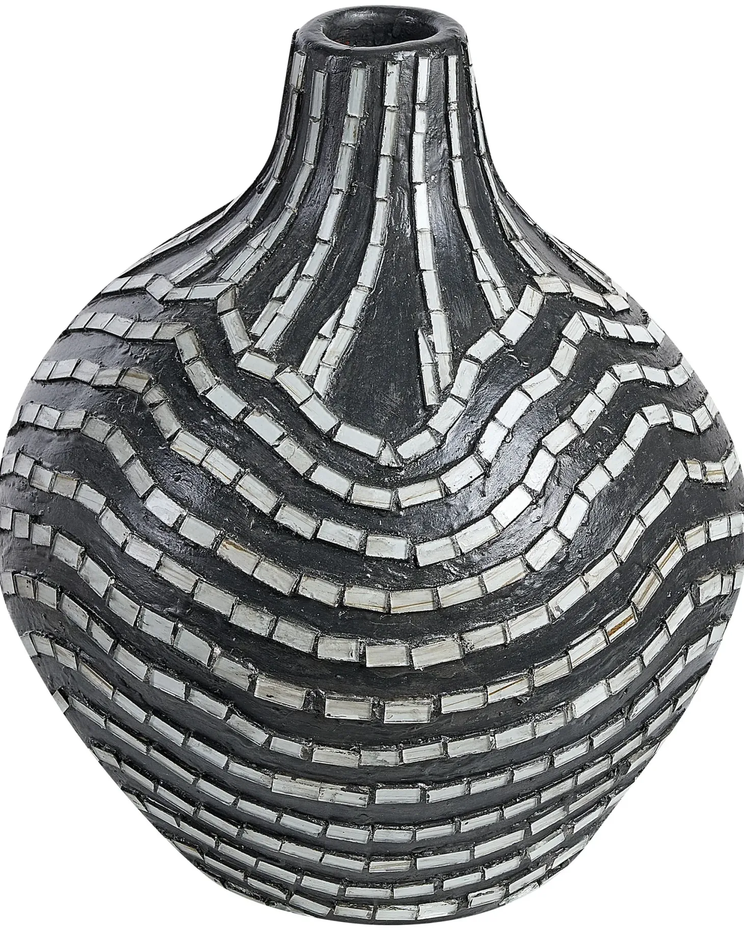 Wazon dekoracyjny KUALU Ceramika 35 cm Czarny