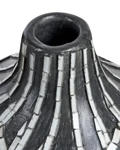 Wazon dekoracyjny KUALU Ceramika 35 cm Czarny