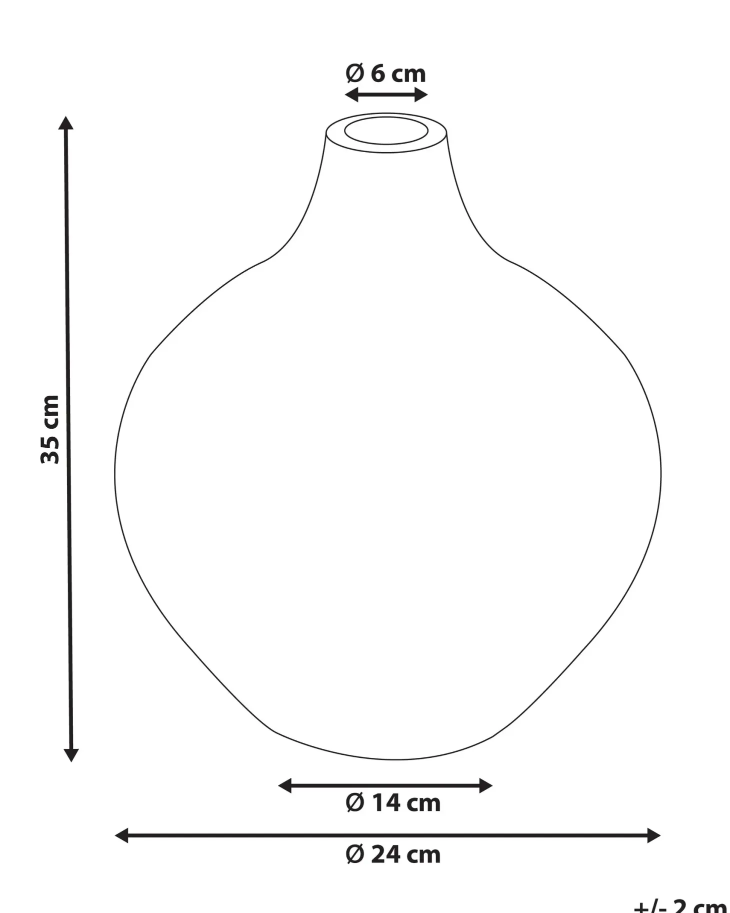 Wazon dekoracyjny KUALU Ceramika 35 cm Czarny