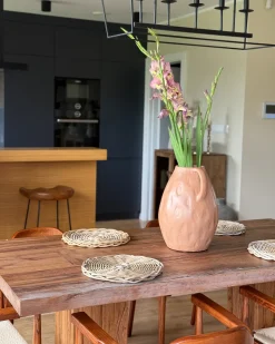Wazon dekoracyjny KULIM Ceramika 40 cm Piaskowy