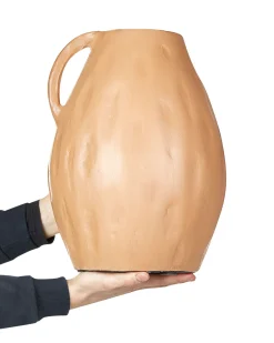 Wazon dekoracyjny KULIM Ceramika 40 cm Piaskowy