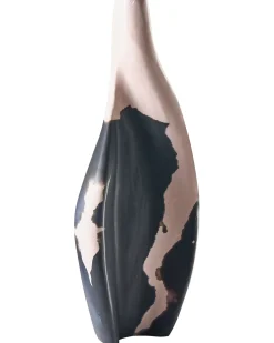 Wazon dekoracyjny LAGOS Drewno mango 40 cm Czarny/ beżowy