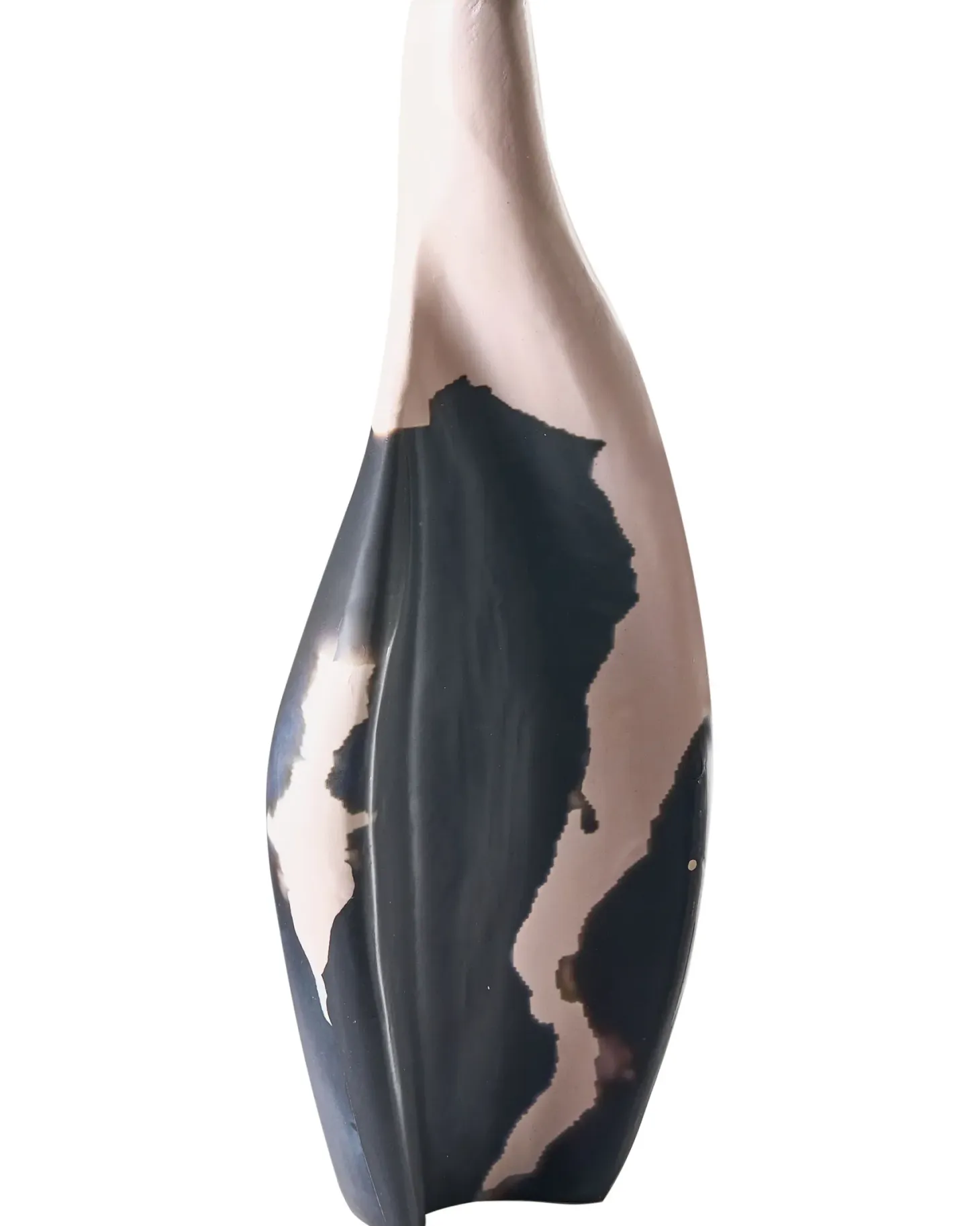 Wazon dekoracyjny LAGOS Drewno mango 40 cm Czarny/ beżowy