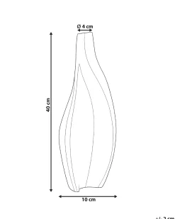 Wazon dekoracyjny LAGOS Drewno mango 40 cm Czarny/ beżowy