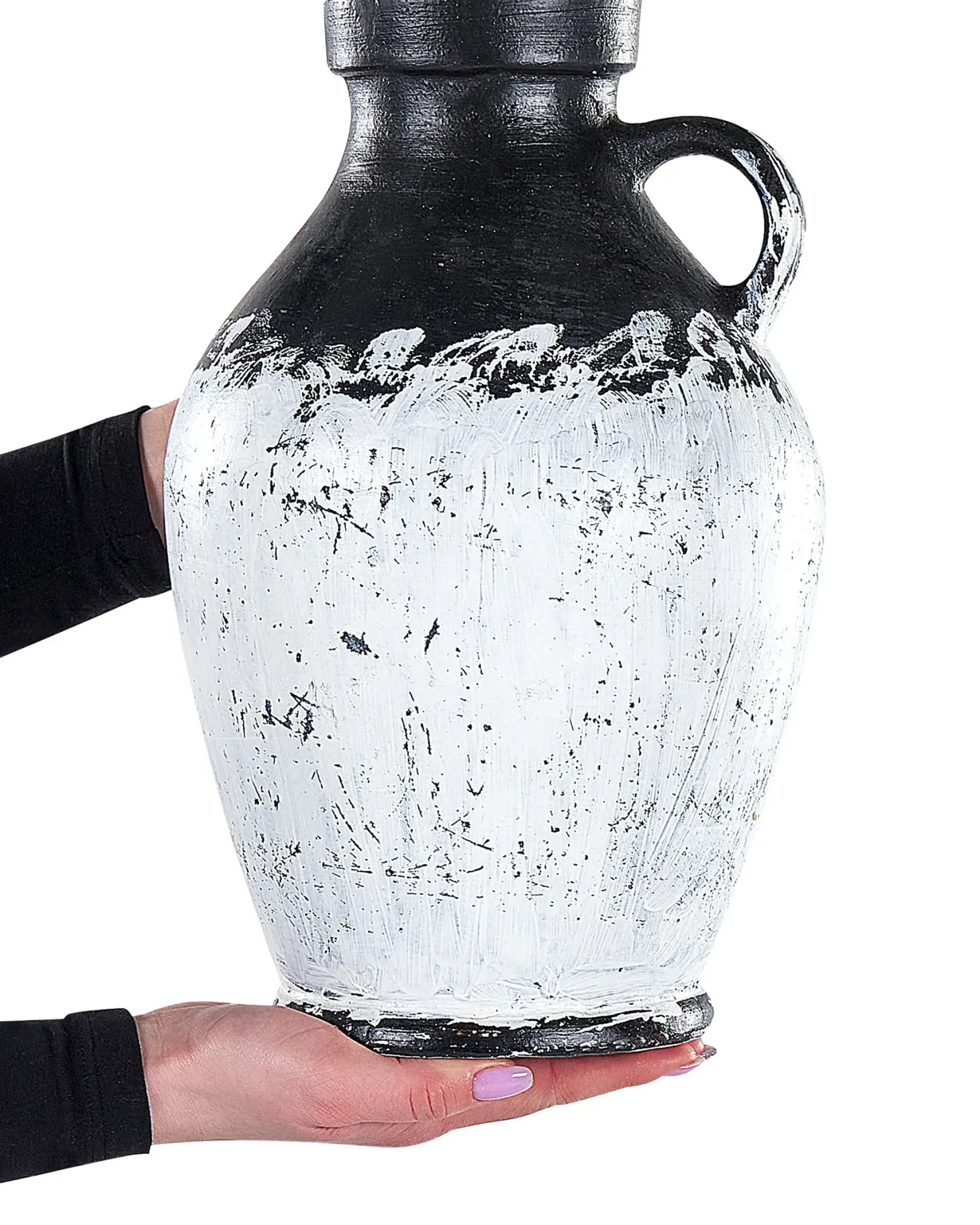 Wazon dekoracyjny MASSALIA Ceramika 33 cm Biały