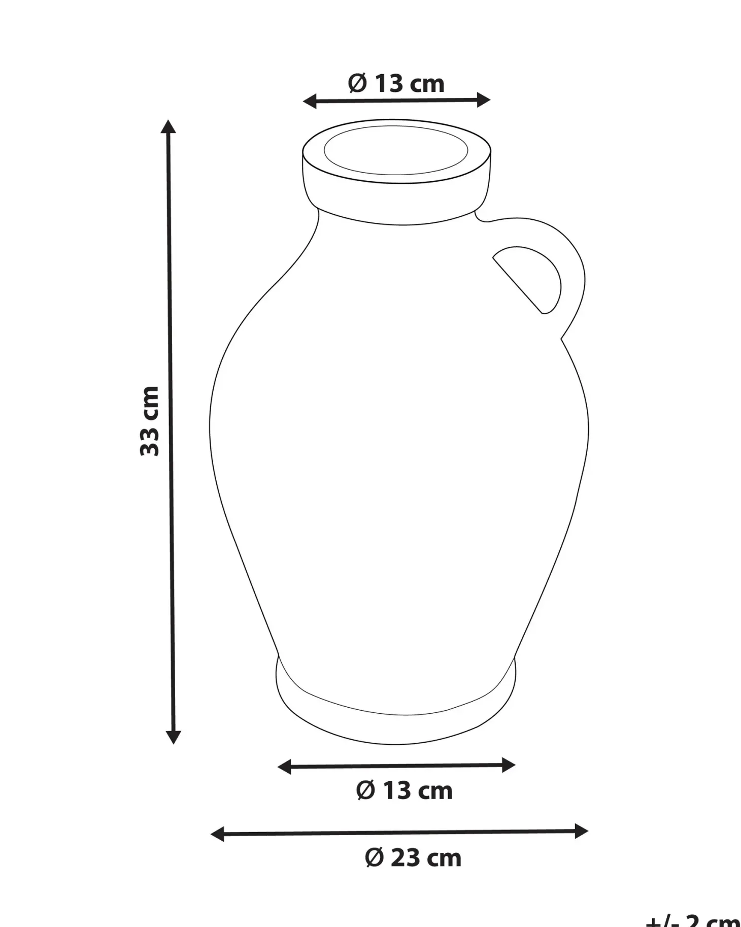 Wazon dekoracyjny MASSALIA Ceramika 33 cm Biały