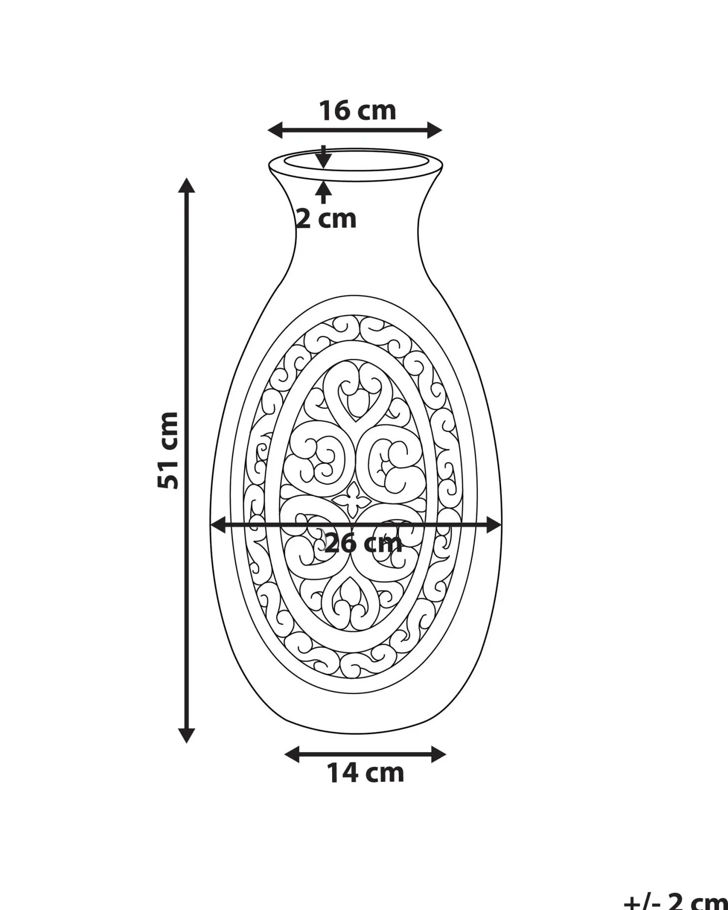 Wazon dekoracyjny MEGARA Ceramika 51 cm Szary