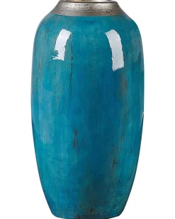 Wazon dekoracyjny MILETUS Ceramika 42 cm Niebieski