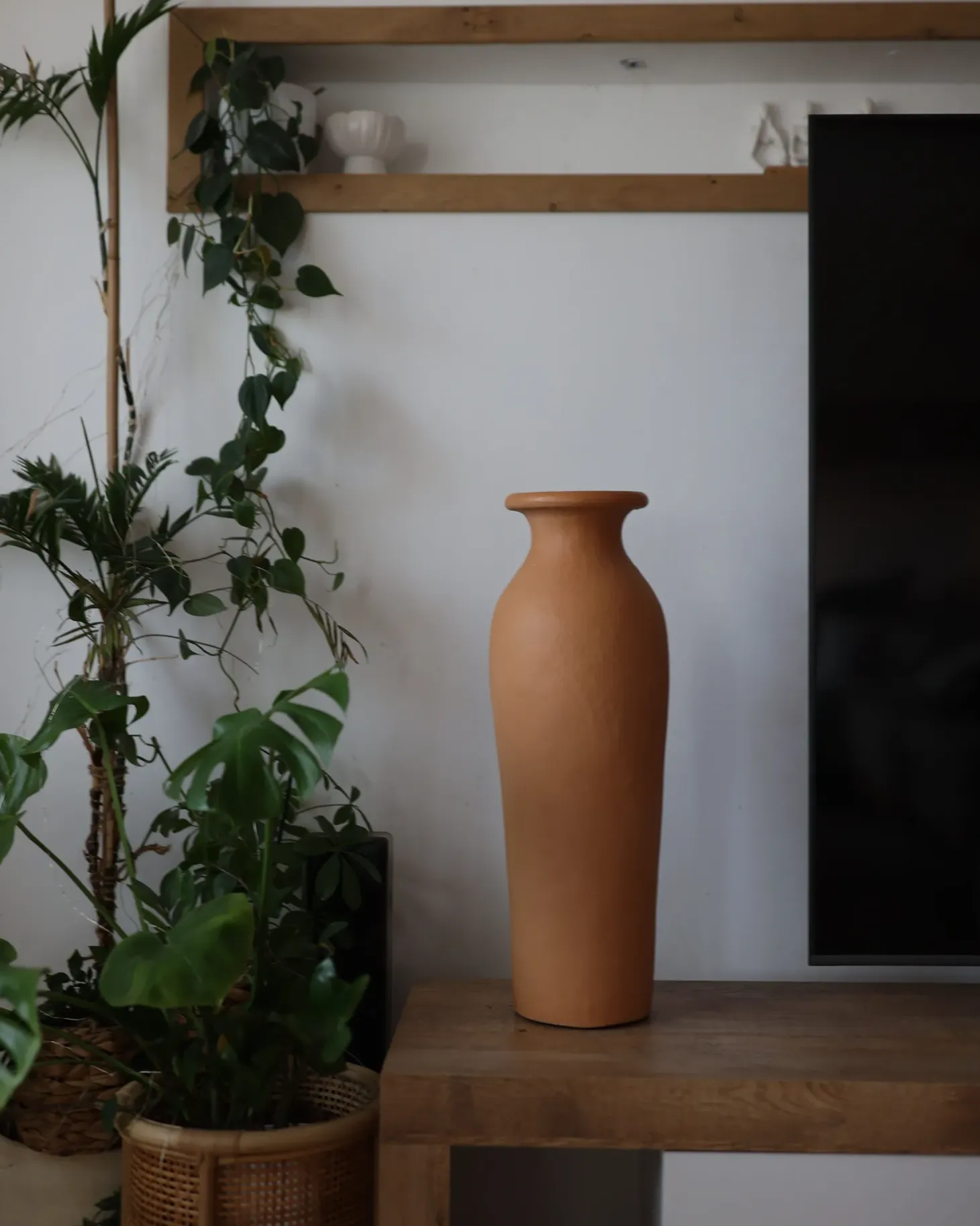 Wazon dekoracyjny MUAR Ceramika 60 cm Pomarańczowy