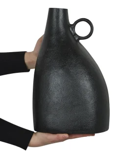 Wazon dekoracyjny NARBADA Metal 36 cm Czarny