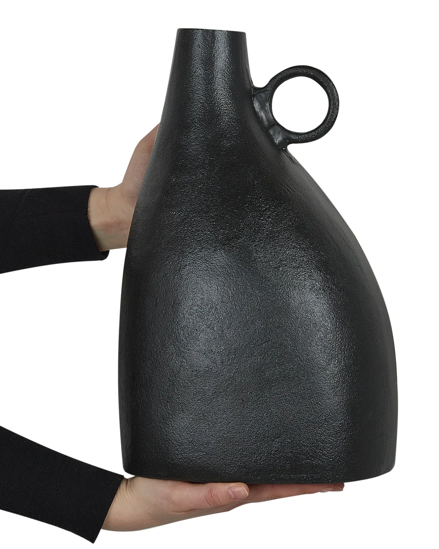 Wazon dekoracyjny NARBADA Metal 36 cm Czarny