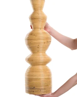 Wazon dekoracyjny NUORO Rattan 70 cm Naturalny