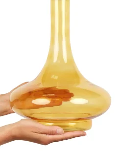 Wazon dekoracyjny PANEER Szkło 30 cm Żółty