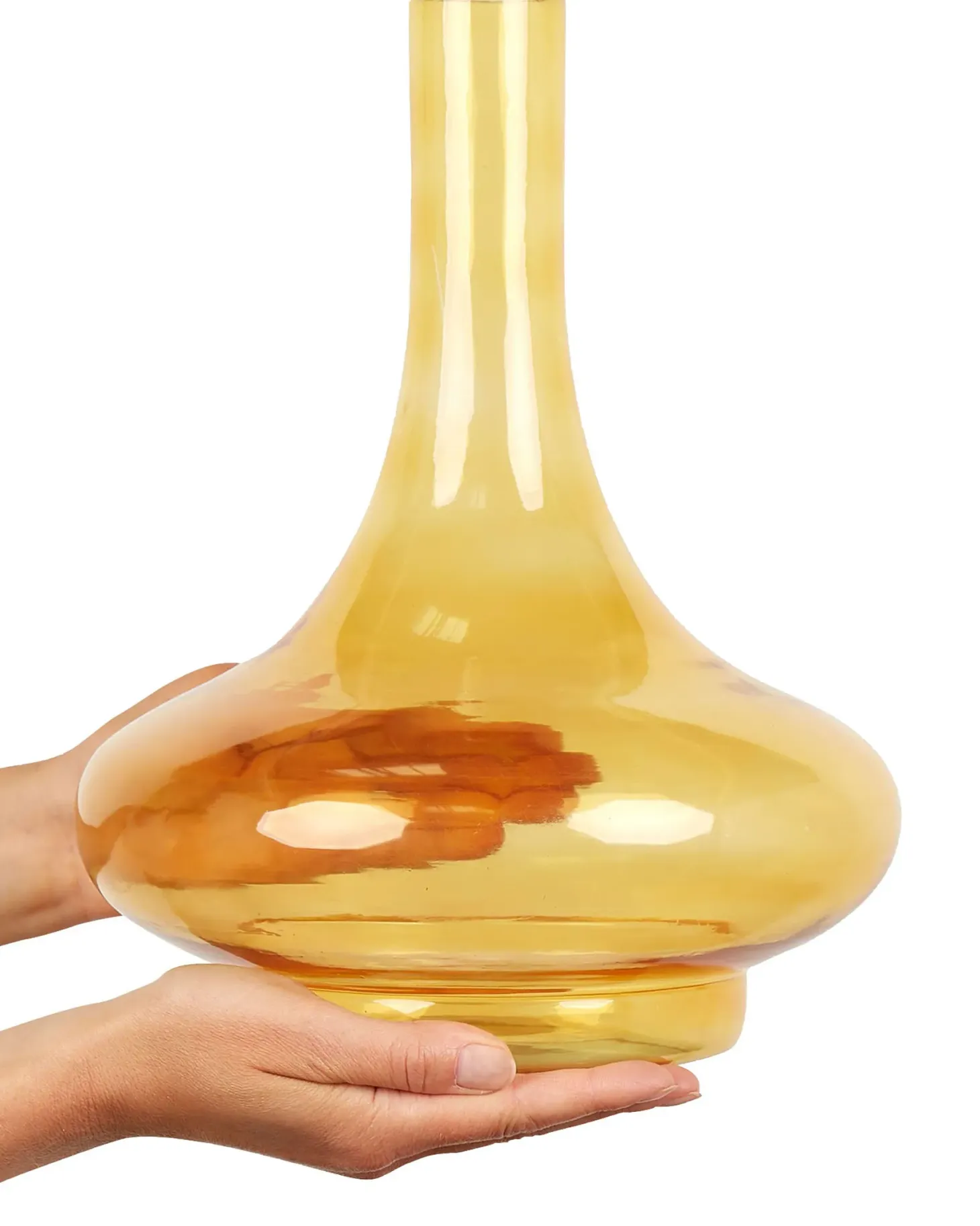 Wazon dekoracyjny PANEER Szkło 30 cm Żółty