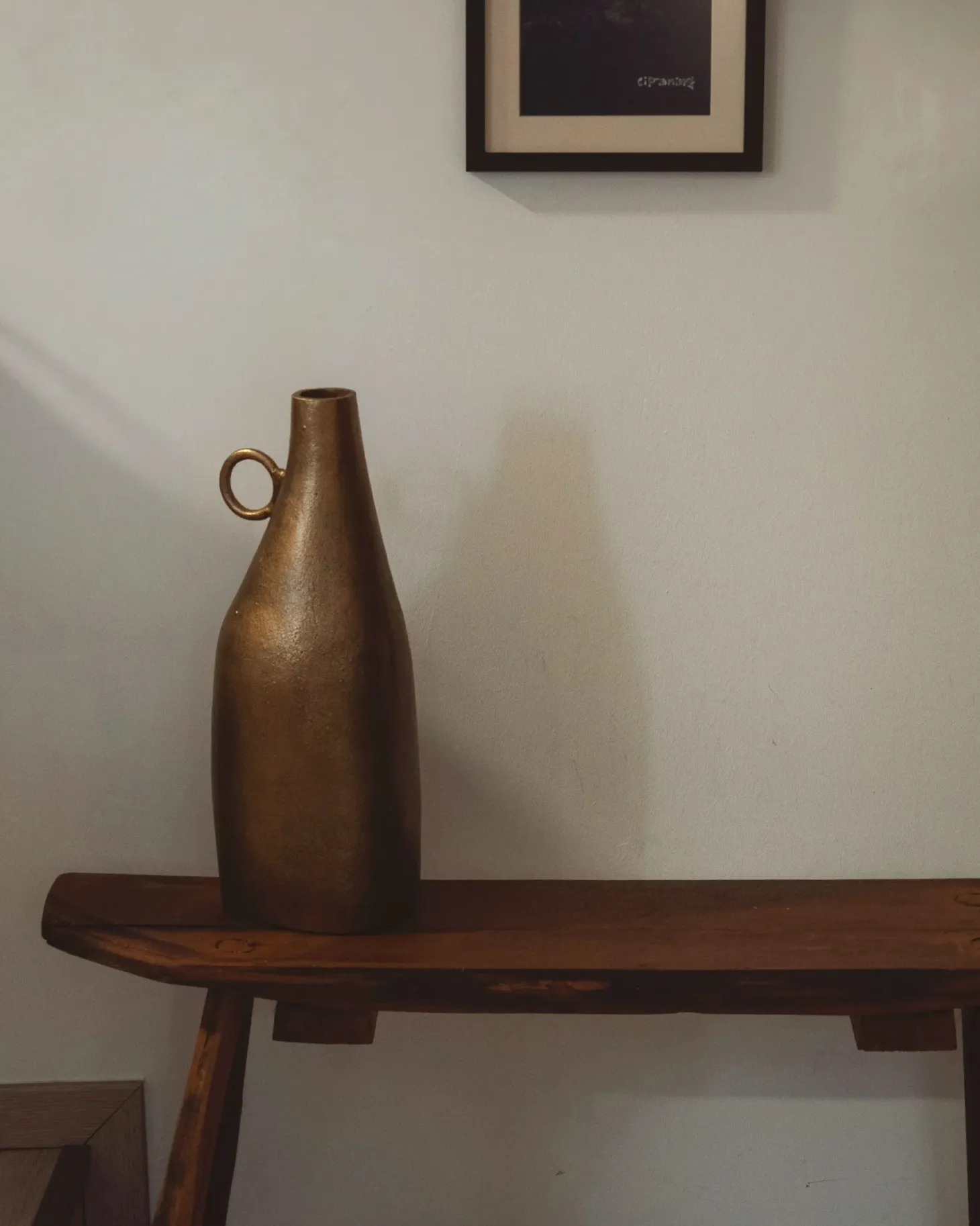 Wazon dekoracyjny SAMBHAR Metal 46 cm Mosiężny