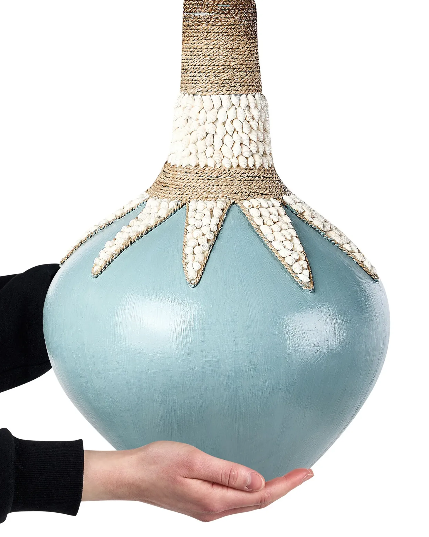 Wazon dekoracyjny SILAU Ceramika 43 cm Niebieski
