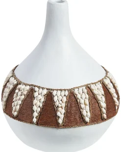 Wazon dekoracyjny SIMPANG Ceramika 33 cm Biały